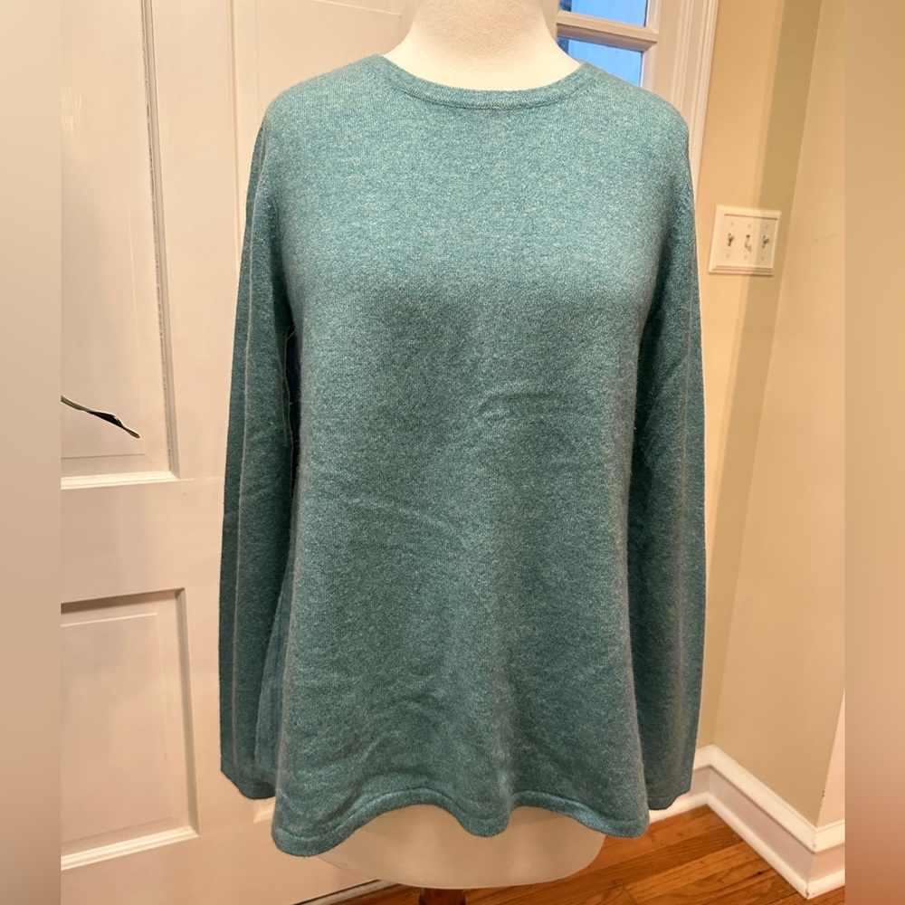 Adrienne Vittadini 100% 2-ply Cashmere  ribbed back tunic sweater Large